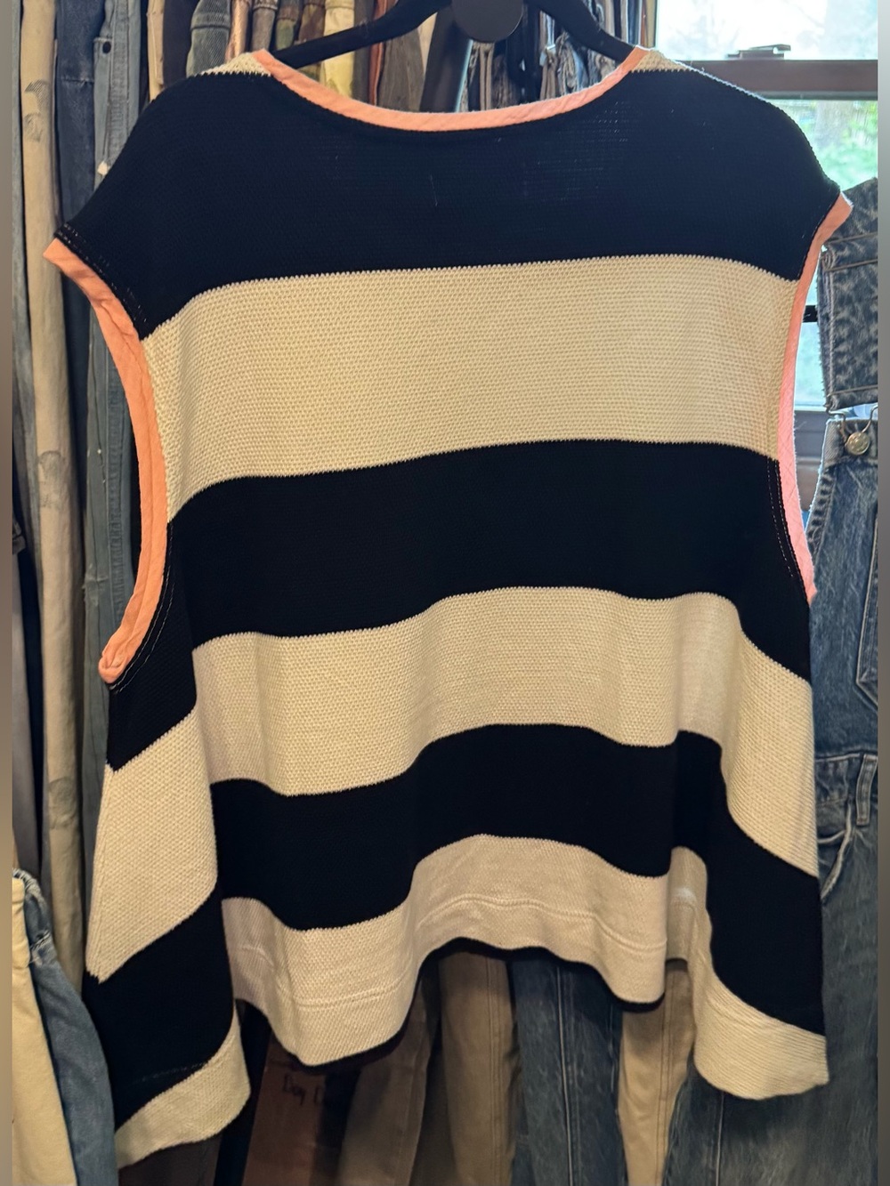 NWOT Free People Walcott Sweatshirt - black and white combo - Medium - Picture 7 of 8